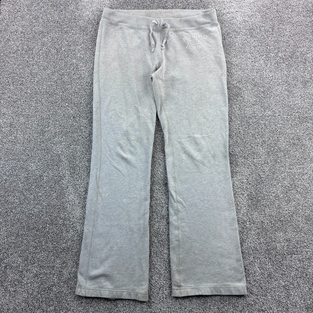 Vintage Y2K Polo Jeans Co Sweatpants Women's M Gray Ralph Lauren Flare Boot Cut